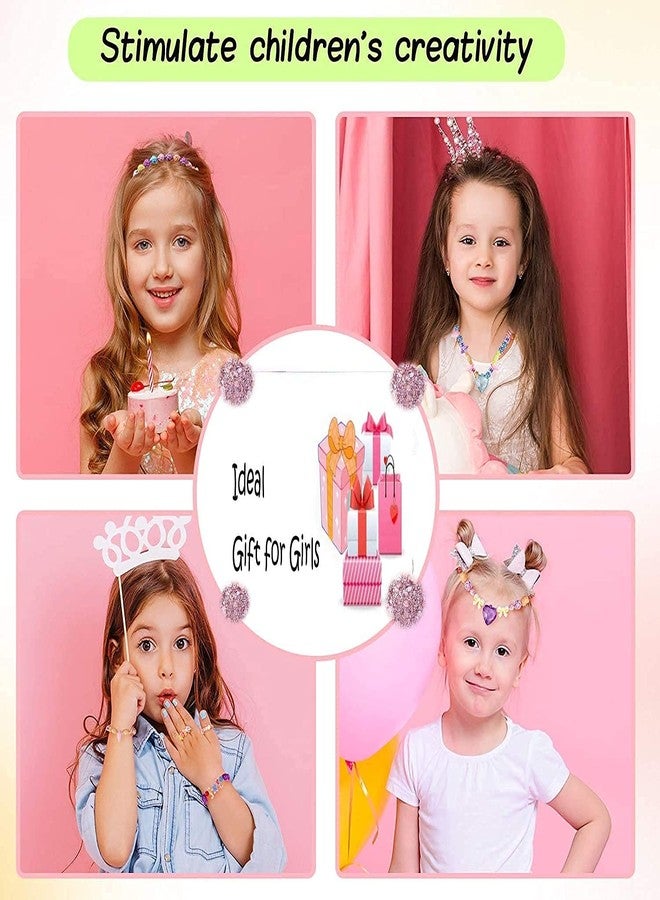 Nilzone Plastic Beads for Kids Crafts Children's Jewelry Making Kit DIY Bracelets Necklace Hairband and Beads for Kids Crafts - Birthday Gift - Image 4